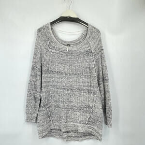 Women's Free People Cotton Blend Blue Gray Sweater Large